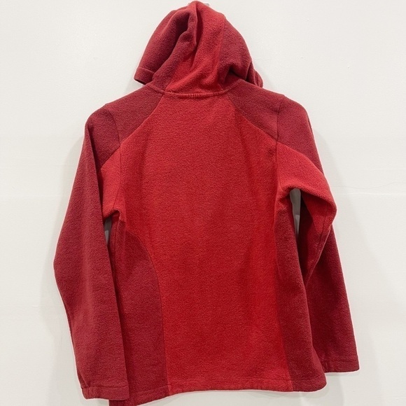 Columbia Red Two-Tone Fleece Full Zip Jacket Hood - Picture 8 of 11